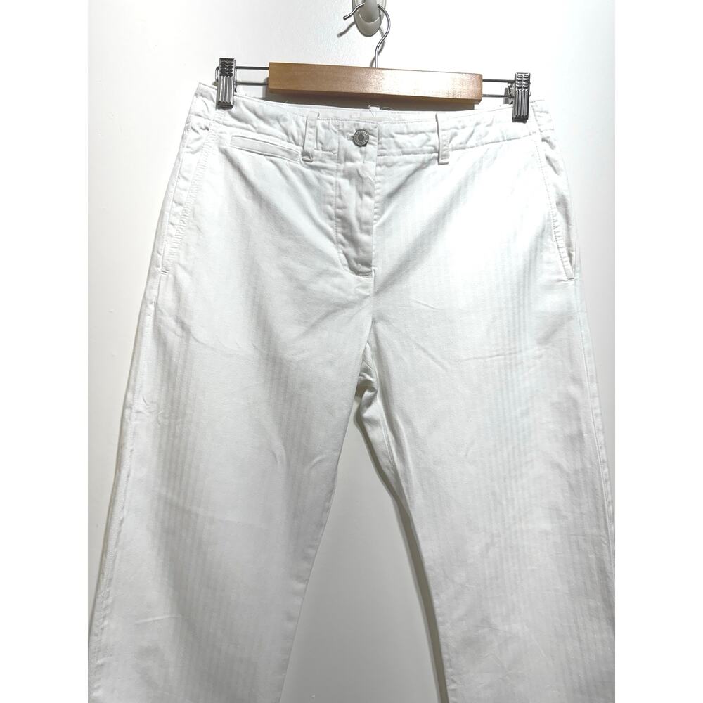 NILI LOTAN 100% Cotton White Crop Tomboy Pants Size 4 Button Fly - Picture 7 of 10